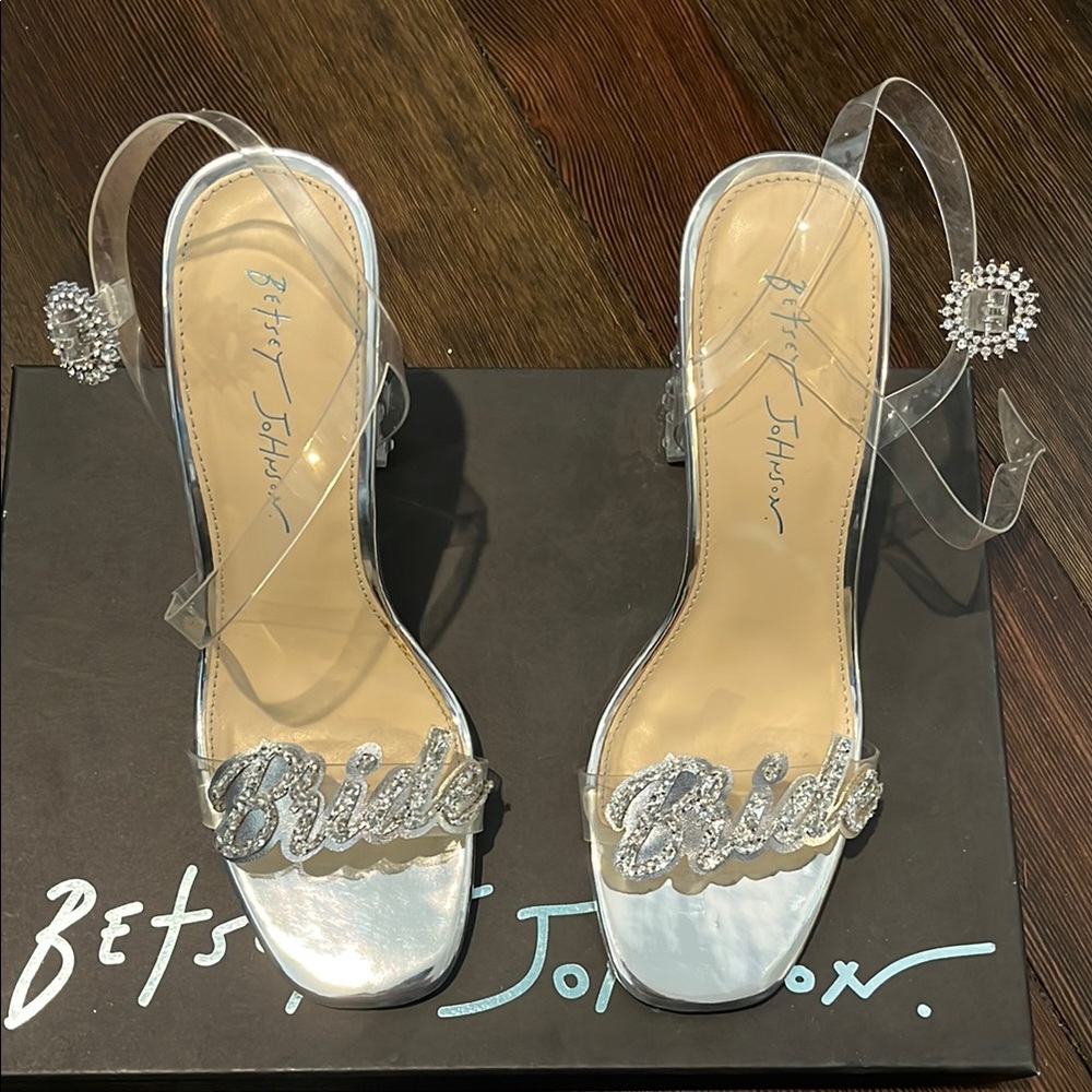 Betsey Johnson Silver Bridal Heels